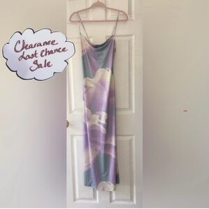 Motel Rocks Norila Cami Maxi Dress In Slinky Orchid Petals Lilac Women’s Size M